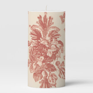 Pillar Candle Red Tapestry Deaign