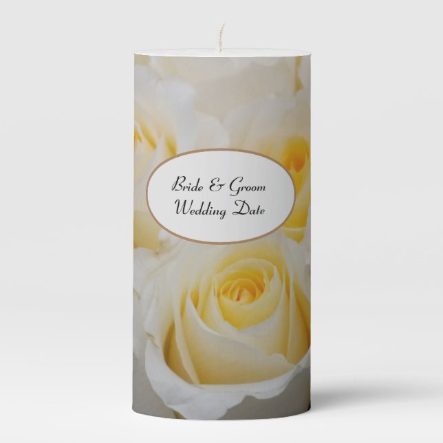 Pillar Candle  Roses Design (Personalize)  (Front)