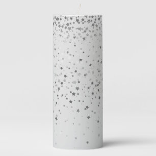 Pillar Candle-Silver Stars Candle