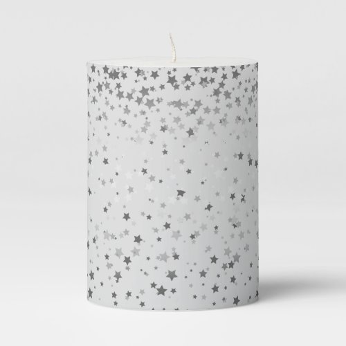 Pillar Candle_Silver Stars Pillar Candle