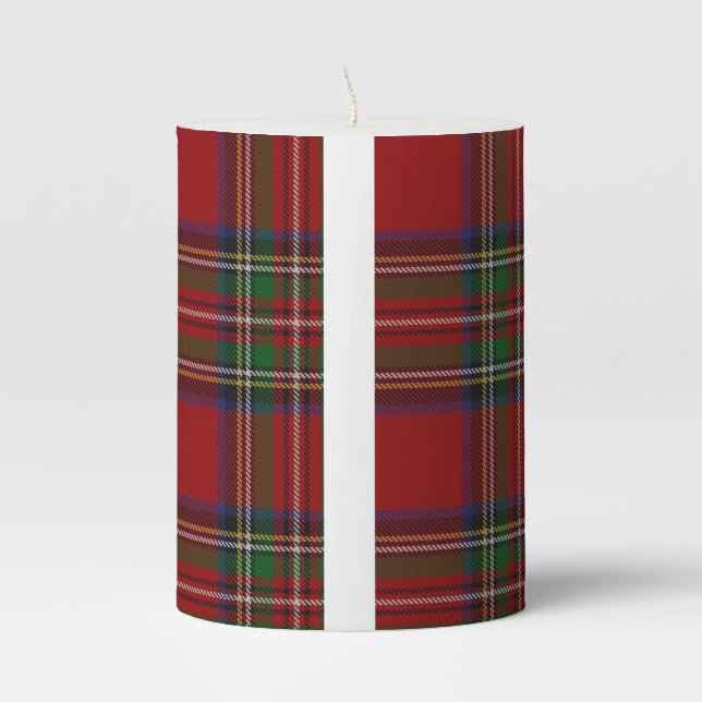 pillar candle - Stewart/Stuart Tartan (Front)
