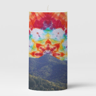 Pillar Candle Tie Dye Mt Tamalpais Sky