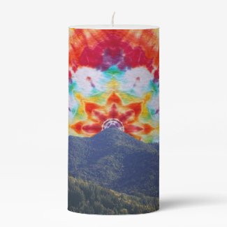 Pillar Candle Tie Dye Mt Tamalpais Sky