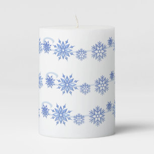 Pillar Candle- Winter Christmas Holiday Snowflakes Candle