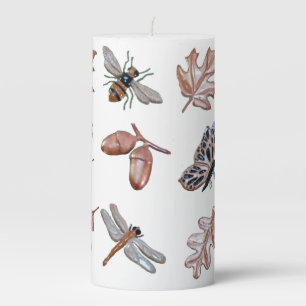 Pillar Candle with a colorful Medallion design
