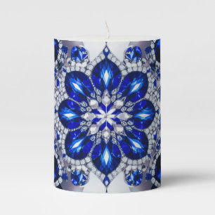 Pillar Candle with blue white colors
