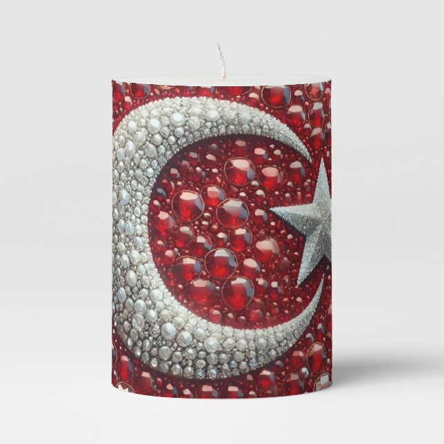 Pillar Candle with Turkish Colors (Front)