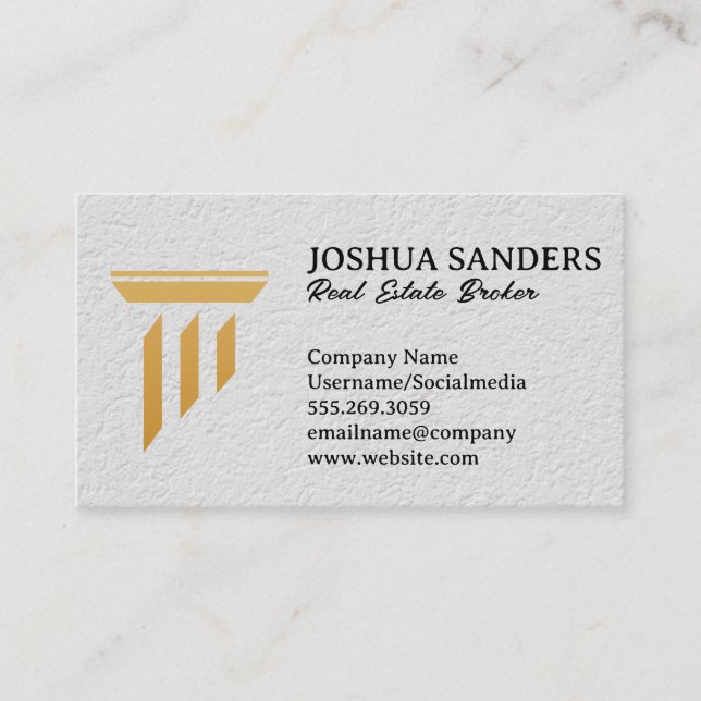 Pillar Logo | Financial | Law | Realtor Business Card (Front)