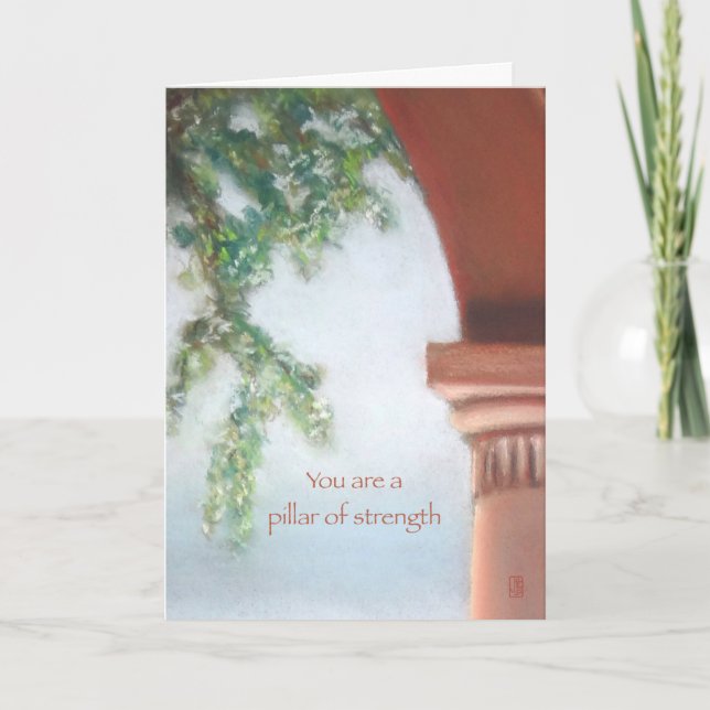 Pillar of Strength You Are my Hero Thank You Card (Front)