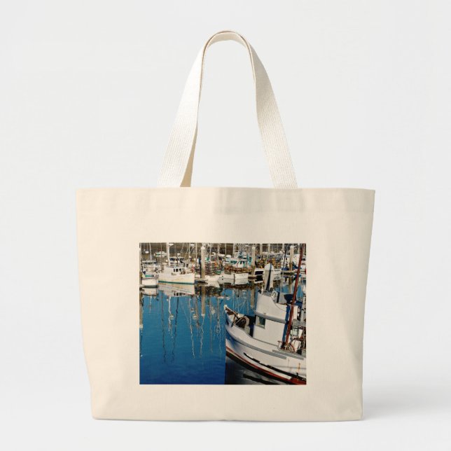 Pillar Point Harbor Large Tote Bag (Front)
