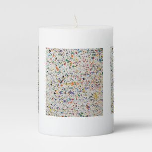 PILLAR - WHITE CONFETTI CANDLE
