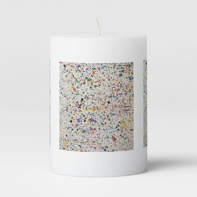 PILLAR - WHITE CONFETTI PILLAR CANDLE (Front)