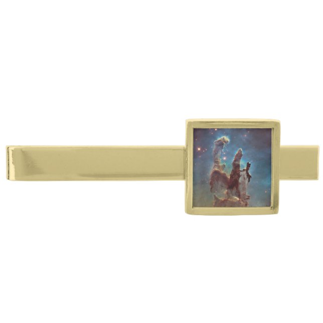 Pillars of Creation Celestial Photo Gold Finish Tie Clip (Front)