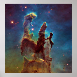 Pillars of Creation Eagle Nebula Abstract Cosmos Poster