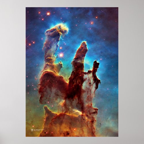 Pillars of Creation Eagle Nebula _ Hubble Poster