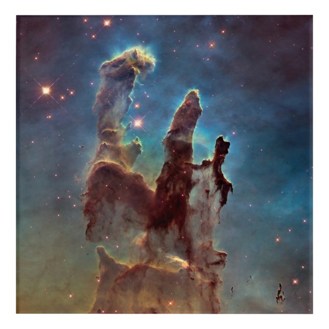 Pillars of Creation, Eagle Nebula Hubble Space Acrylic Print (Front)