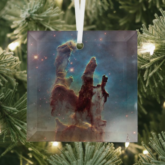 Pillars of Creation, Eagle Nebula Hubble Space Glass Ornament (Insitu)