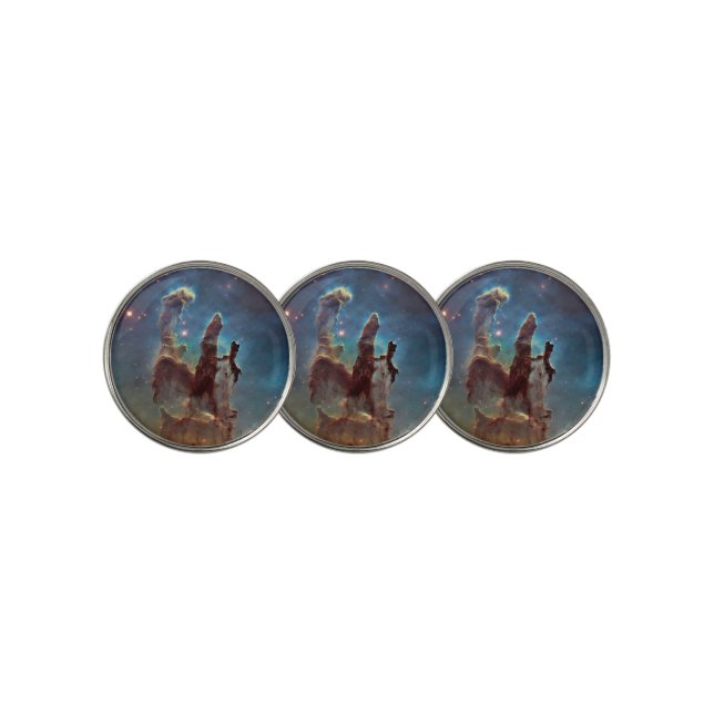 Pillars of Creation, Eagle Nebula Hubble Space Golf Ball Marker (3 Up)