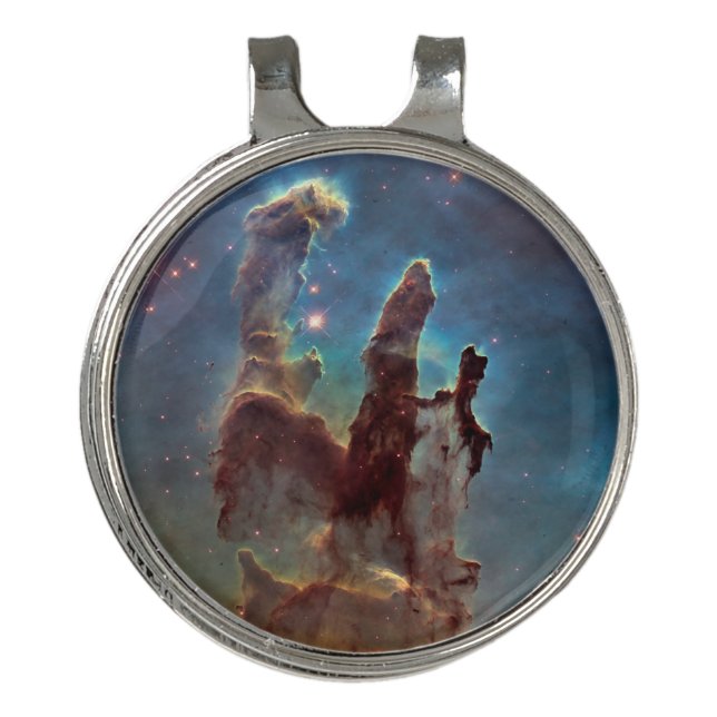 Pillars of Creation, Eagle Nebula Hubble Space Golf Hat Clip (Front)