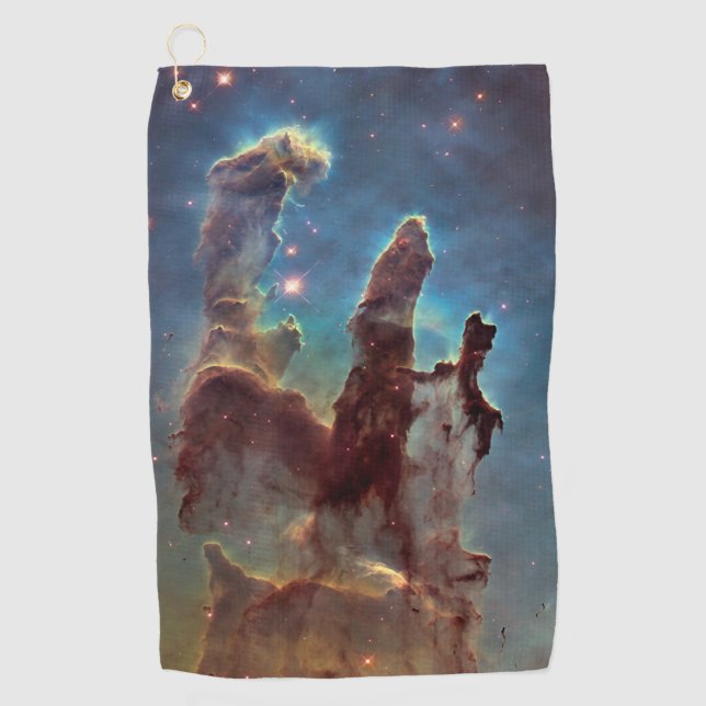 Pillars of Creation, Eagle Nebula Hubble Space Golf Towel (Front)