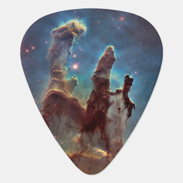 Pillars of Creation, Eagle Nebula Hubble Space Guitar Pick (Front)