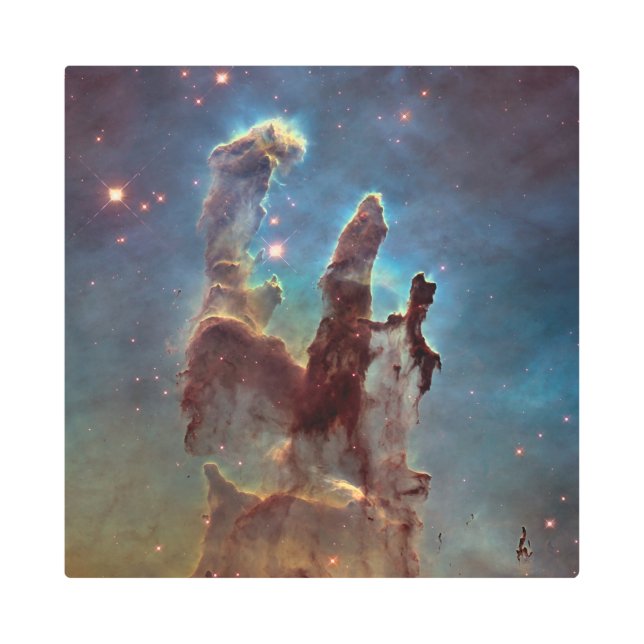 Pillars of Creation, Eagle Nebula Hubble Space Metal Print (Front)