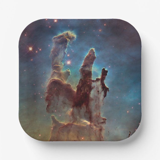 Pillars of Creation, Eagle Nebula Hubble Space Paper Plates (Front)
