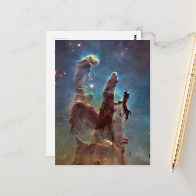 Pillars of Creation, Eagle Nebula Hubble Space Postcard (Front/Back In Situ)