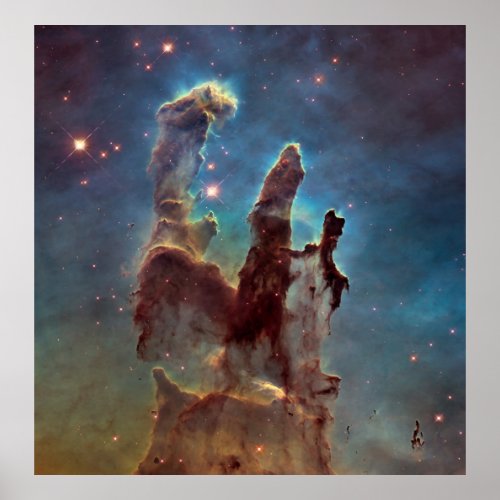 Pillars of Creation Eagle Nebula Hubble Space Poster
