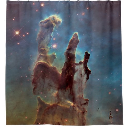 Pillars of Creation Eagle Nebula Hubble Space Shower Curtain
