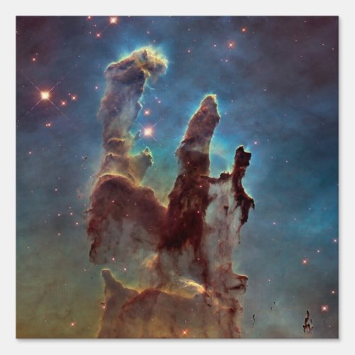 Pillars of Creation Eagle Nebula Hubble Space Sign