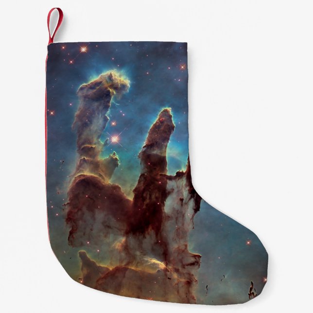 Pillars of Creation, Eagle Nebula Hubble Space Small Christmas Stocking (Front)