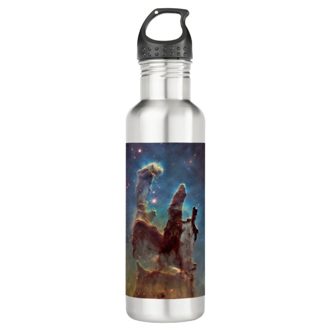 Pillars of Creation, Eagle Nebula Hubble Space Stainless Steel Water Bottle (Front)