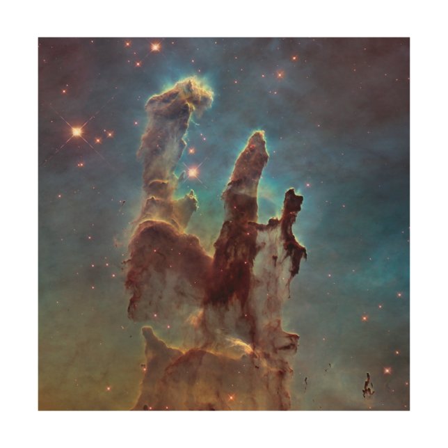 Pillars of Creation, Eagle Nebula Hubble Space Wood Wall Art (Front)