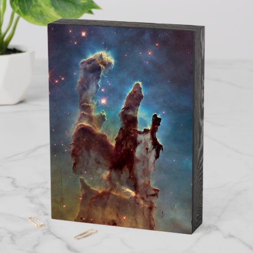 Pillars of Creation Eagle Nebula Hubble Space Wooden Box Sign