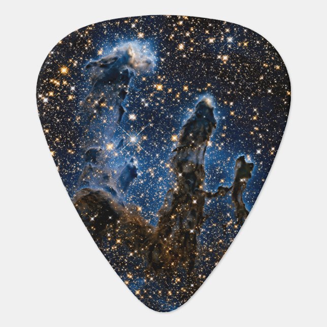 Pillars Of Creation Eagle Nebula Near Infrared Guitar Pick (Front)
