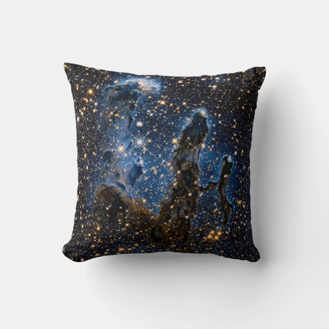 Pillars Of Creation Eagle Nebula Near Infrared Throw Pillow (Front)