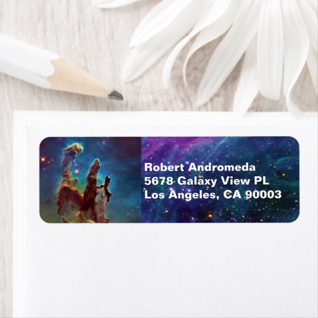 Pillars of Creation Eagle Nebula & Stars Address Label (Insitu)
