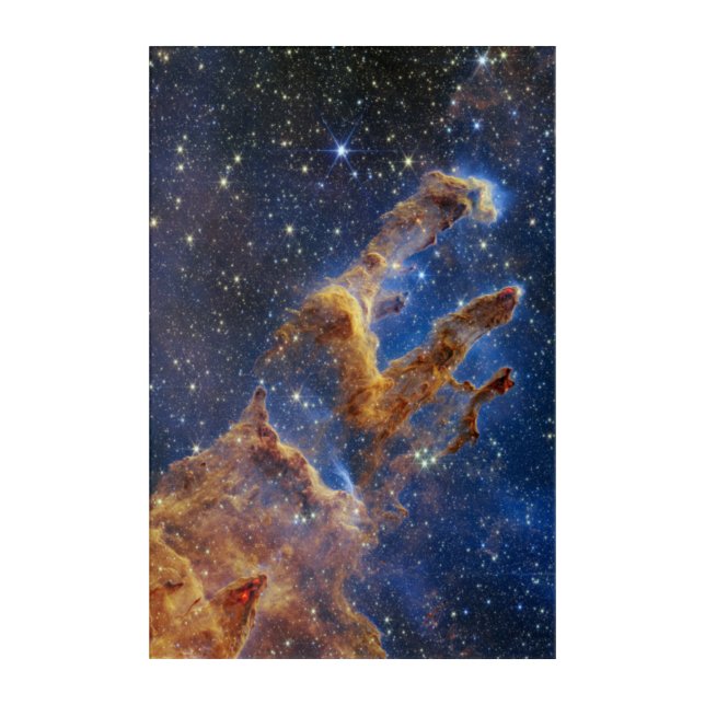 Pillars of Creation Eagle Nebula Webb Telescope Acrylic Print (Front)