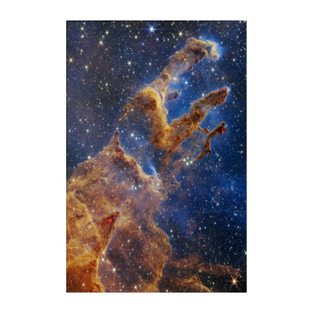 Pillars of Creation Eagle Nebula Webb Telescope Acrylic Print (Front)