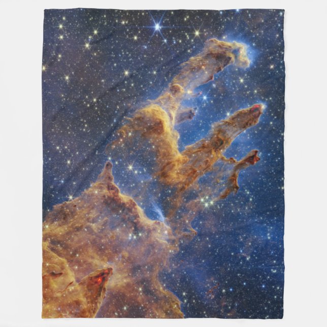 Pillars of Creation Eagle Nebula Webb Telescope Fleece Blanket (Front)