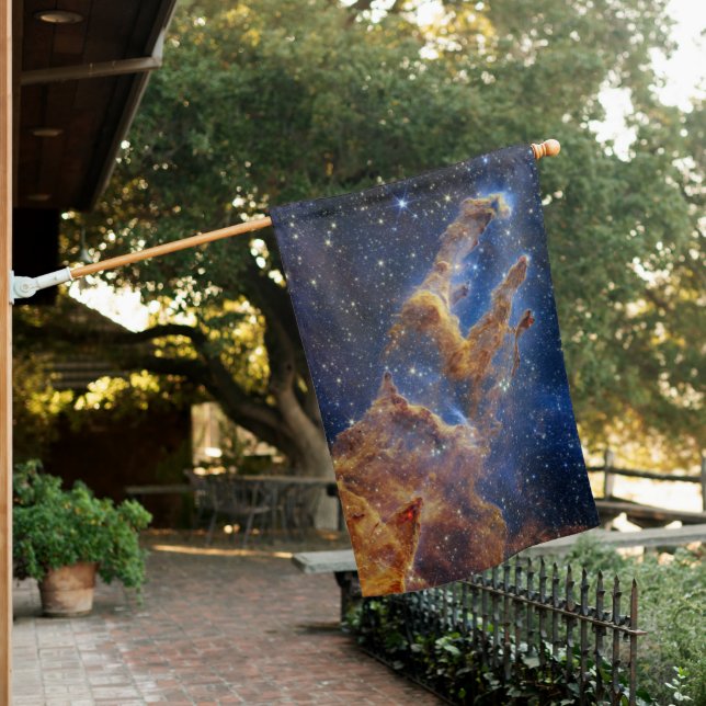 Pillars of Creation Eagle Nebula Webb Telescope House Flag (In SItu)