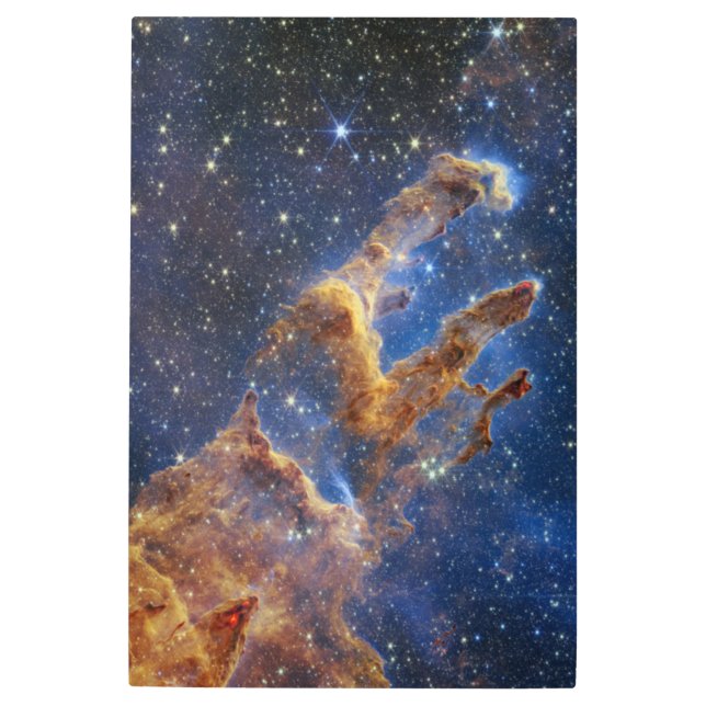 Pillars of Creation Eagle Nebula Webb Telescope Metal Print (Front)