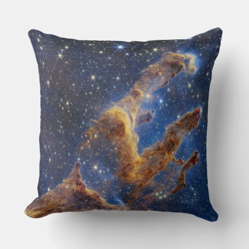 Pillars of Creation Eagle Nebula Webb Telescope Throw Pillow