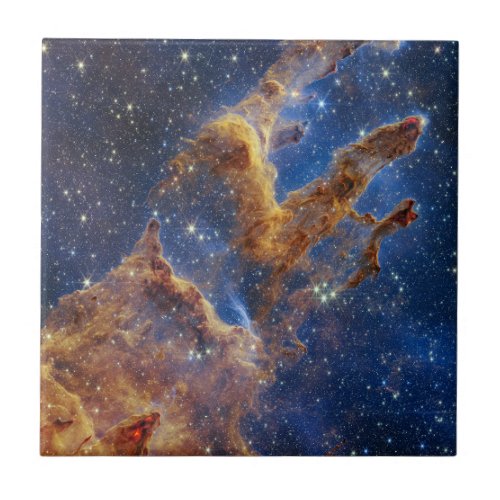Pillars of Creation in the Eagle Nebula Ceramic Tile