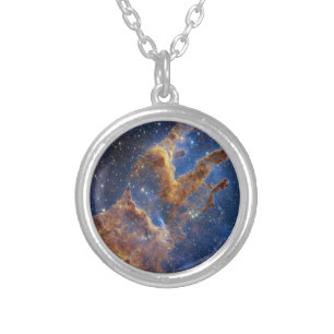Pillars of Creation in the Eagle Nebula Silver Plated Necklace