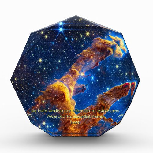 Pillars of Creation _ James Webb NIRCam Astronomy Acrylic Award