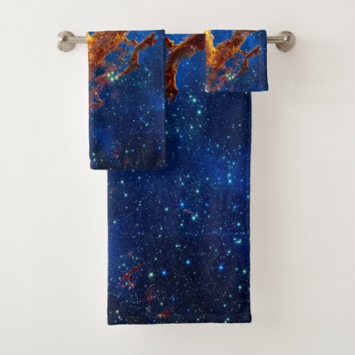 Pillars of Creation _ James Webb NIRCam Astronomy Bath Towel Set