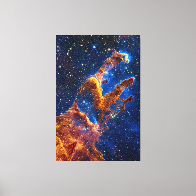 Pillars of Creation - James Webb NIRCam Astronomy Canvas Print (Front)
