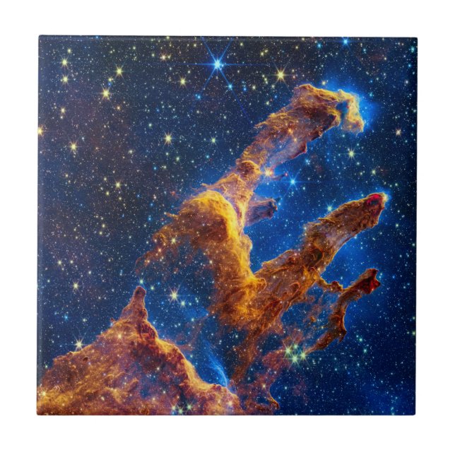 Pillars of Creation - James Webb NIRCam Astronomy Ceramic Tile (Front)